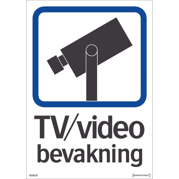 Dekal TV/videobevakning Systemtext
