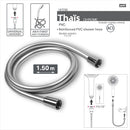 Duschslang Thaïs 150 cm PVC silvergrå Spirella