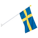 Fasadflaggset 130 cm med svensk flagga 70 cm Formenta