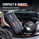 Startbooster 12V med powerbank 1500A och LED-ficklampa Absina
