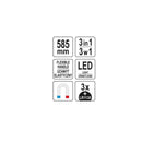 Plock- och gripverktyg 3-i-1 med magnet, gripklo och LED-belysning 585 mm Yato