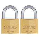 Hänglås 65/40 mässing 2-pack 40 mm Abus