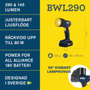 Arbetslampa 18V BWL280 Rapid
