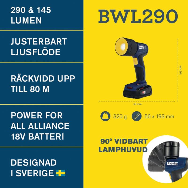 Arbetslampa 18V BWL280 Rapid