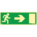 Aluminiumskylt utrymning pil höger Systemtext