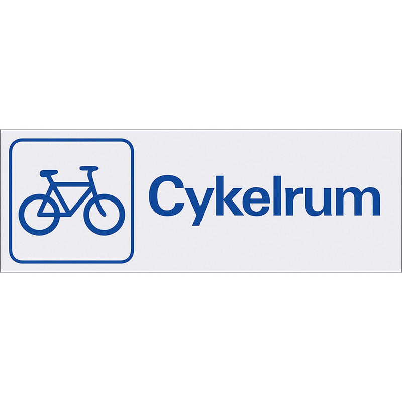 Aluminiumskylt cykelrum Systemtext