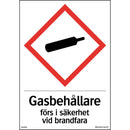 Plastskylt gasflaskor magnet Systemtext