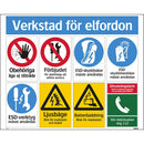 Aluminiumskylt verkstad för elbilar Systemtext