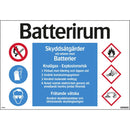 Plastskylt batterirum Systemtext