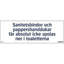 Plastskylt sanitetsinstruktion för toalett Systemtext