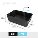 Planteringslåda med underbevattning 57x36 cm mörkgrå Biolan