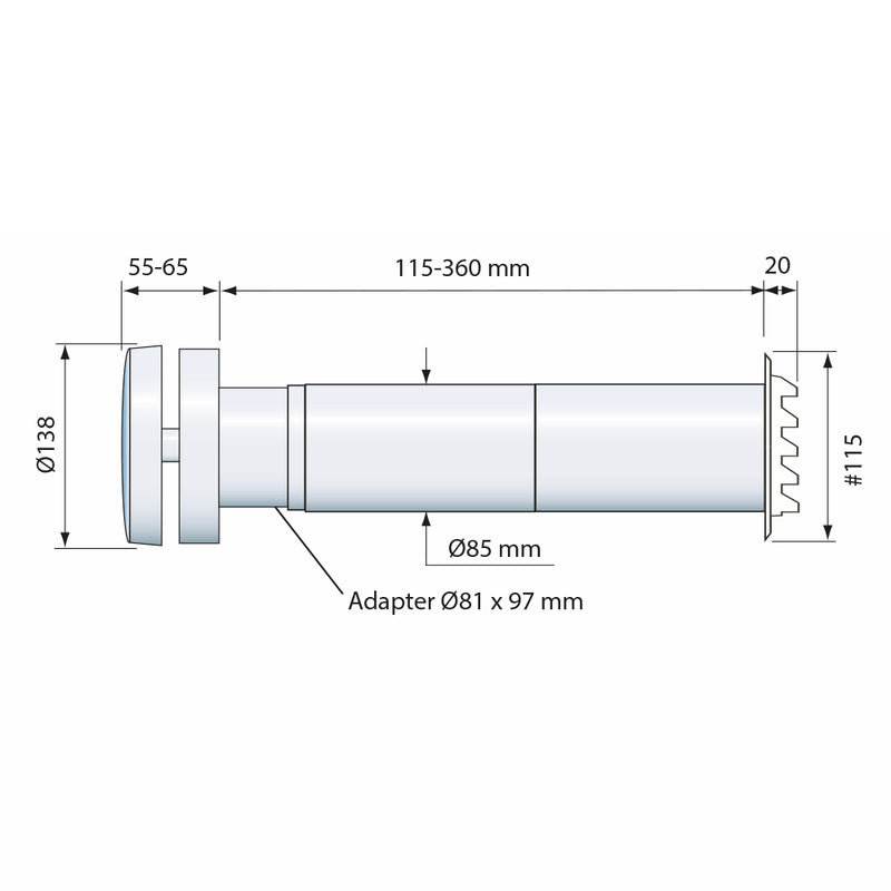 Väggventil F80 vit Fresh