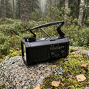 Nödradio med 10000 mAh powerbank, lampa, solcell och vevgenerator