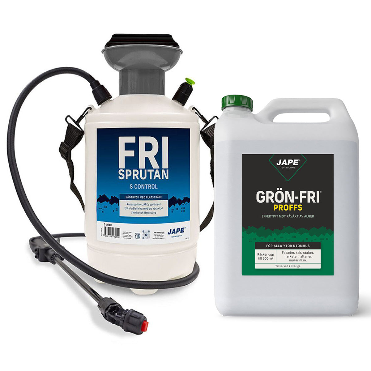 Paket för algborttagning - Jape Grön-Fri Proffs 5 liter + Tryckspruta ...