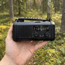 Nödradio med 10000 mAh powerbank, lampa, solcell och vevgenerator