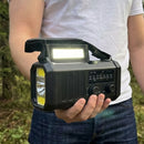 Nödradio med 10000 mAh powerbank, lampa, solcell och vevgenerator