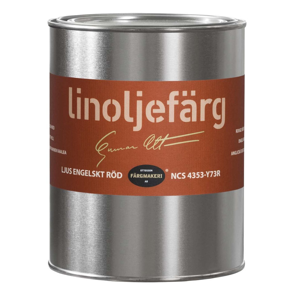 Linoljefärg Ljus Engelskt röd Ottosson | Byggahus.se Shop