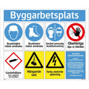 Aluminiumskylt byggarbetsplats Systemtext