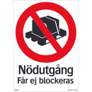 Plastskylt nödutgång Systemtext