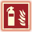 Självlysande skylt brandsläckare Systemtext