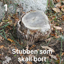 En stubbe som skall tas bort med en stubbskorsten