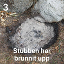 En stubbe som brunnit upp i en stubbskorsten